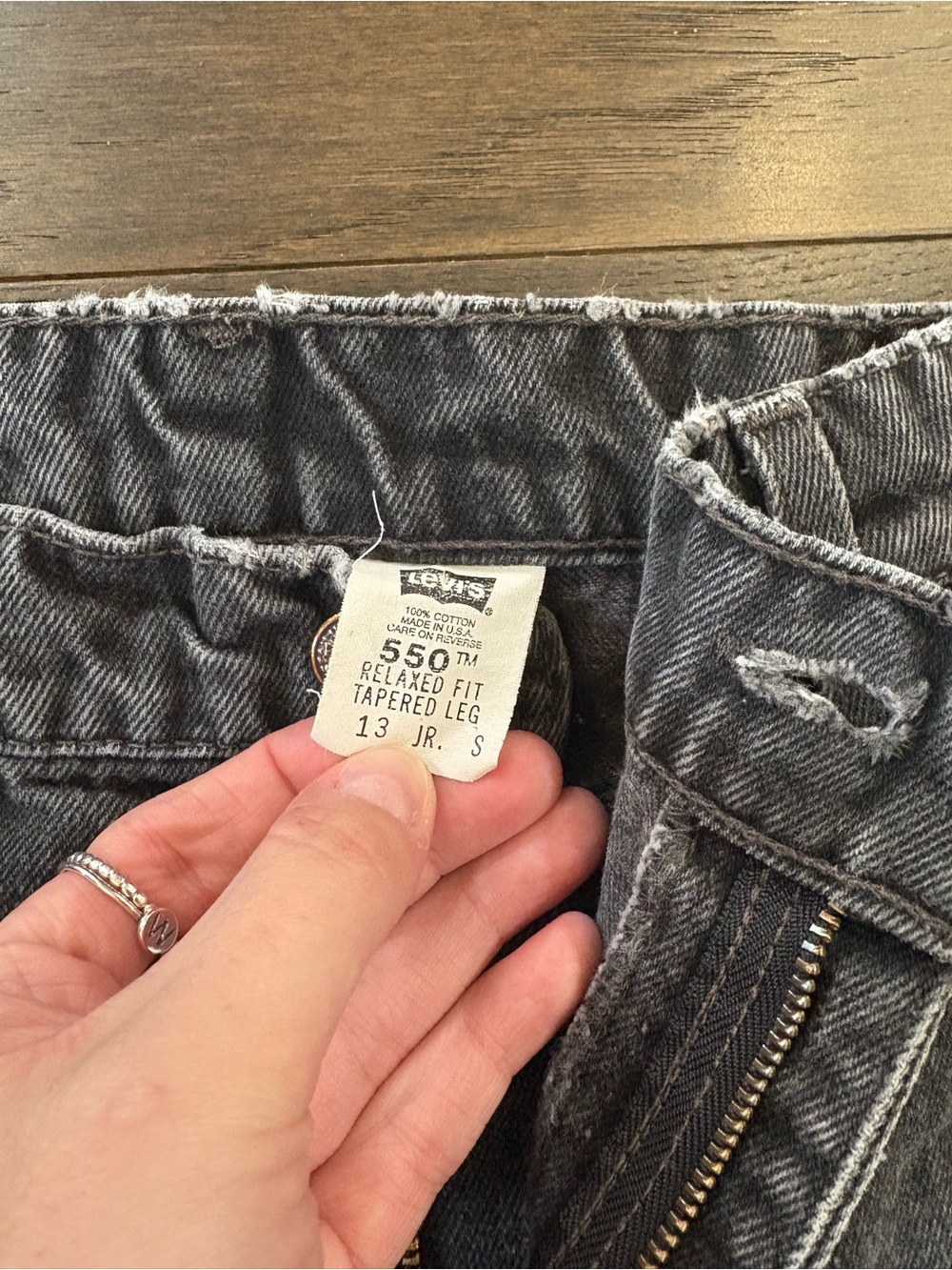 Vintage 1990s Levi's 550 Black Washed Jeans - Picture 4 of 7